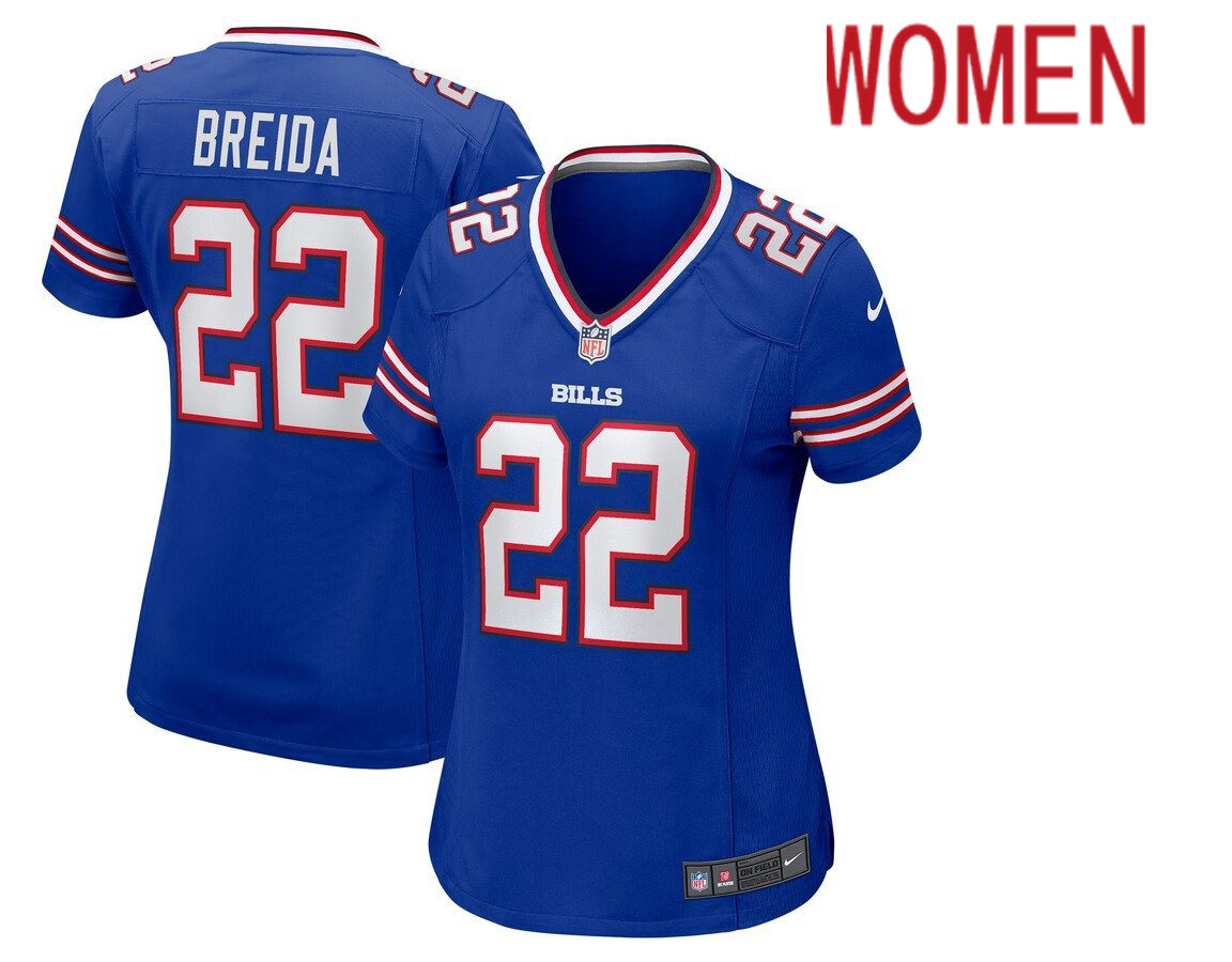 Women Buffalo Bills #22 Matt Breida Nike Royal Game NFL Jersey->women nfl jersey->Women Jersey